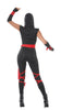 GP80793 – Ninja Kämpfer Abenteuerkostüm Rot – Größe: 42 - 44 (L) – Farbe: Schwarz