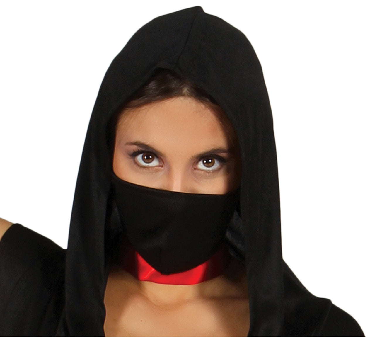 GP80793 – Ninja Kämpfer Abenteuerkostüm Rot – Größe: 42 - 44 (L) – Farbe: Schwarz