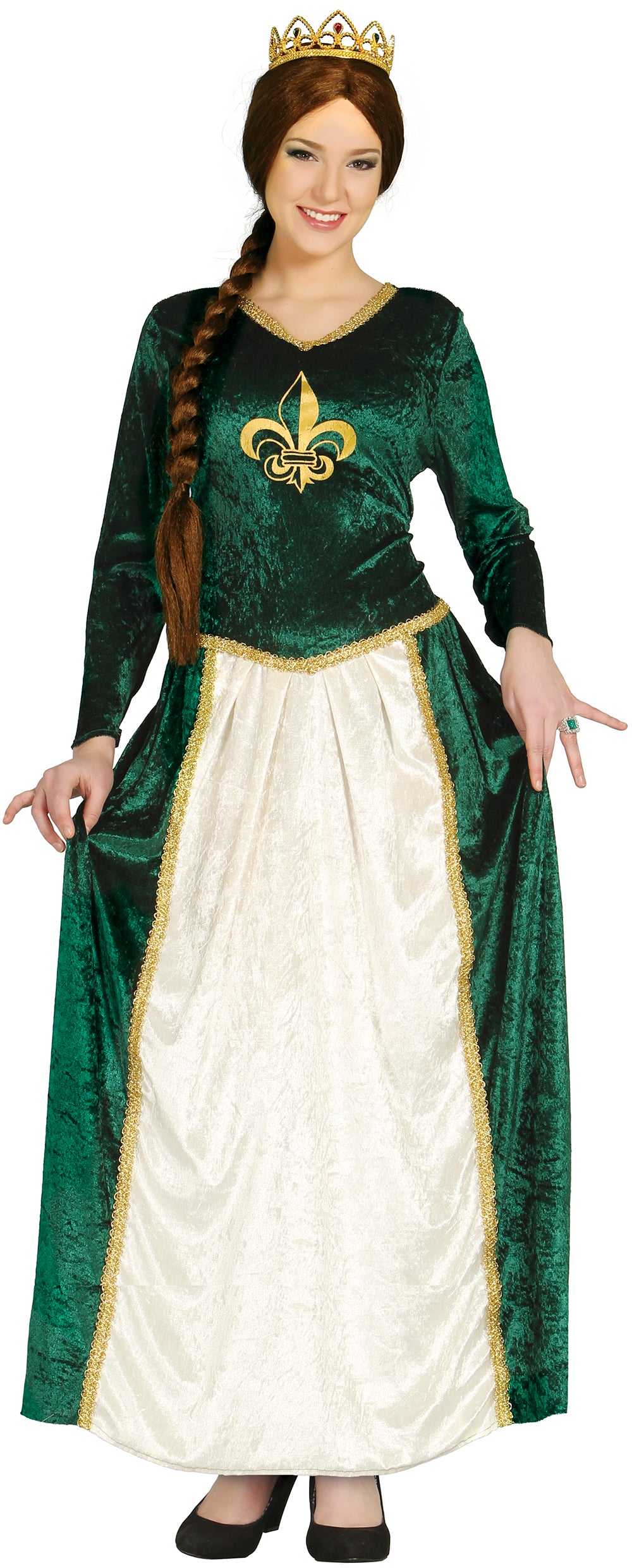 GP80801 – Prinzessin Mittelalter Kleid Karneval – Größe: 36 - 38 (S) – Farbe: Grün