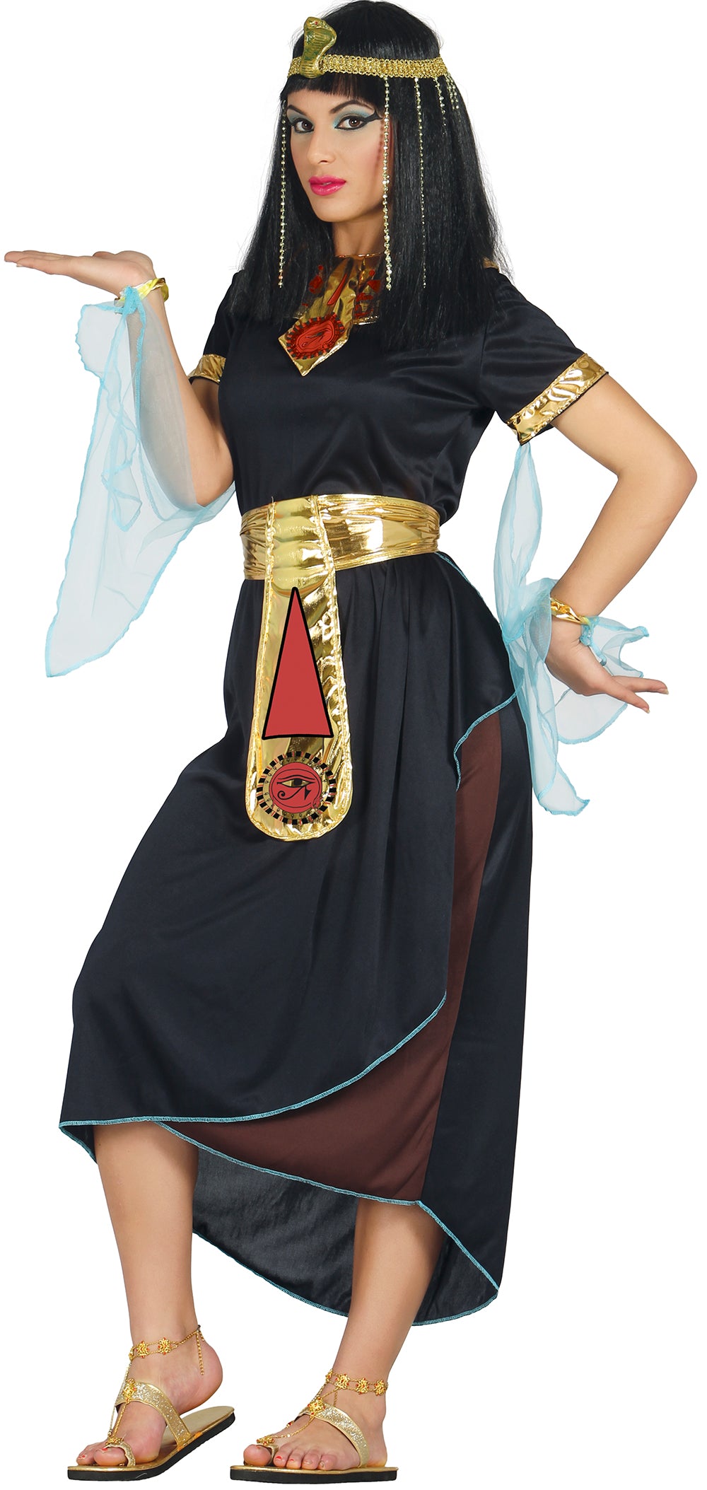 GP80870 – Ägyptische Prinzessin Nefertiti Kostüm – Größe: 36 - 38 (S) – Farbe: Schwarz