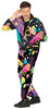 GP80994 – 80's Karneval Anzug Bunte Retro – Größe: 48 - 50 (M), 52 - 54 (L) – Farbe: Mehrfarbig
