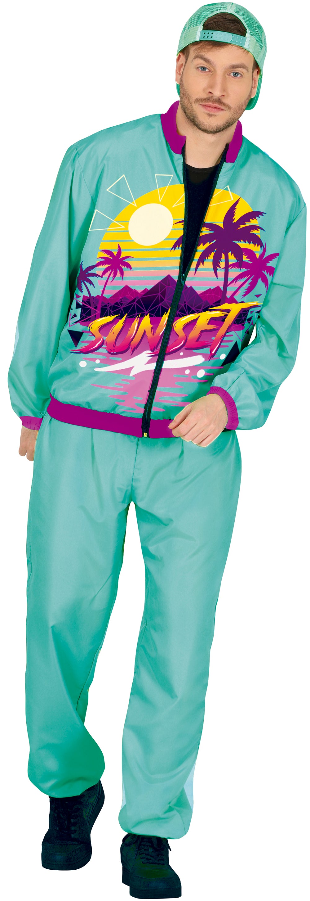 GP80998 – NeonKarneval Retro 80-90er Jahre – Größe: 48 - 50 (M), 52 - 54 (L) – Farbe: Mehrfarbig