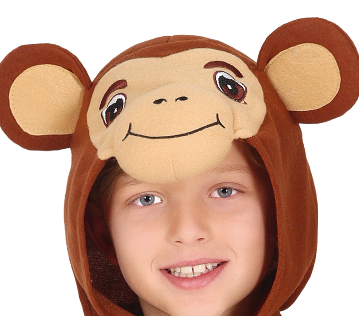 GP81057 – Affen Overall Kapuze Niedliches Tierkostüm – Größe: 98/104, 110/116, 128/134 – Farbe: Braun