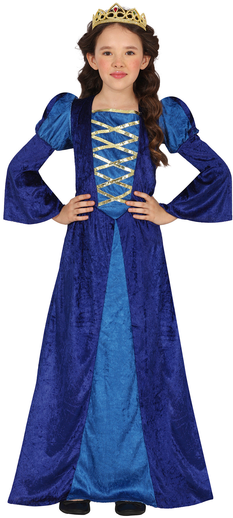 Burgfräulein Kostüm für Mädchen blau