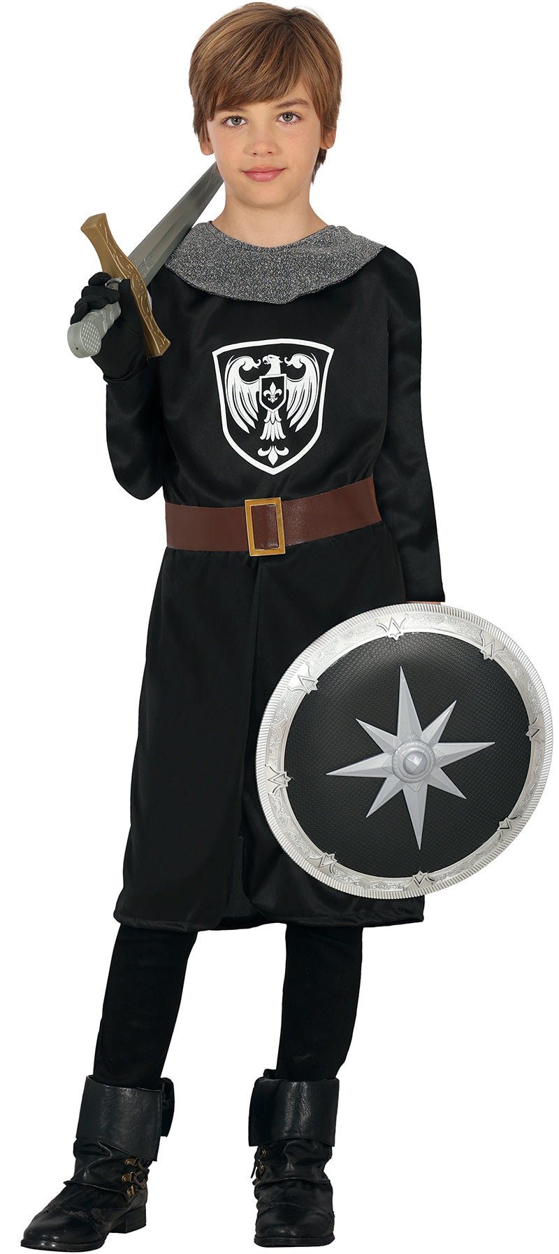 GP81132 – Ritter Tunika Mit Wappen – Größe: 98/104 – Farbe: Schwarz