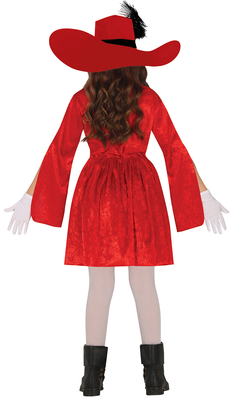 GP81181 – Musketier Abenteuerheld Karnevalskostüm – Größe: 128/134 – Farbe: Rot