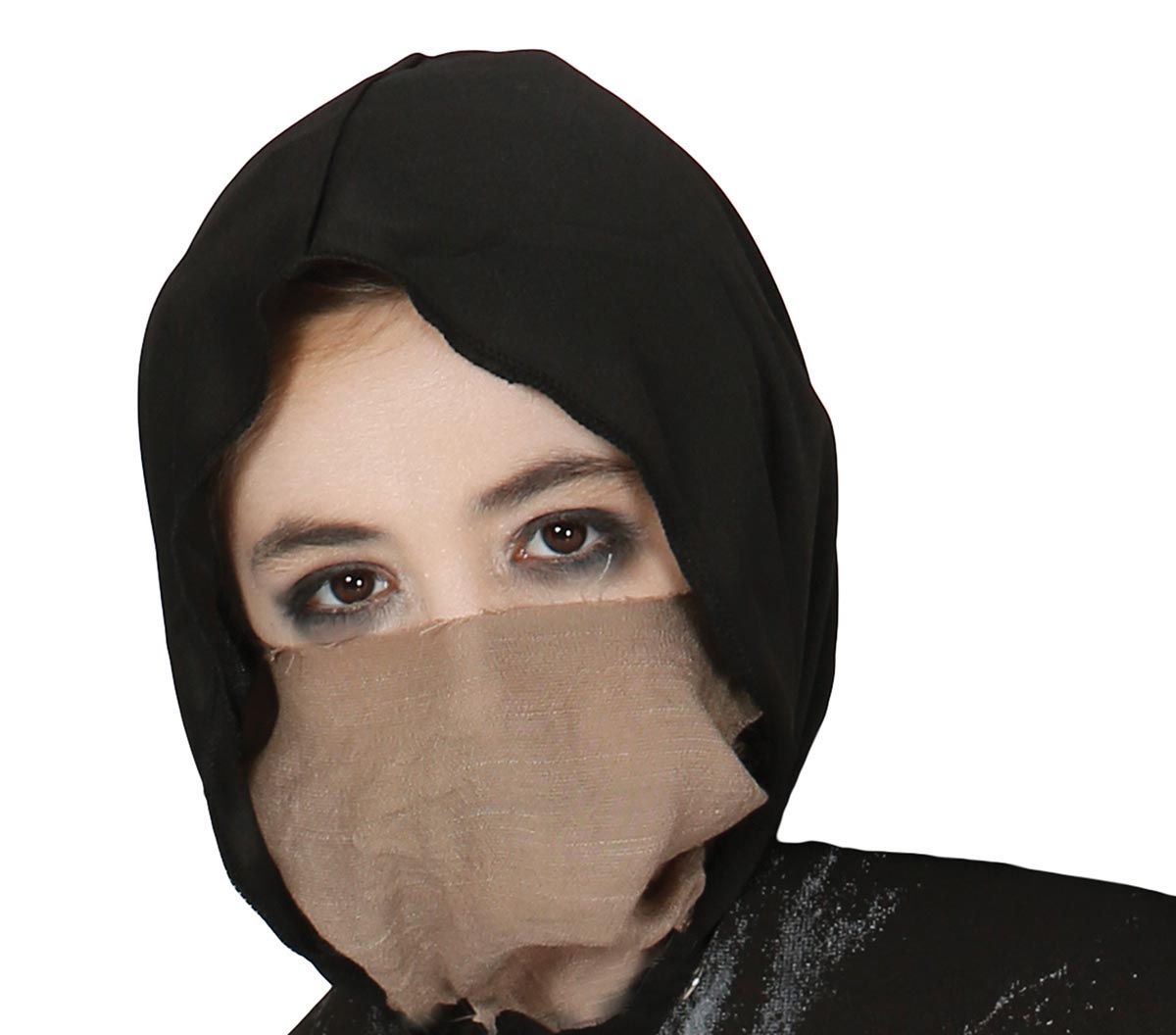 GP81190 – Ninja Schattenkrieger Halloween Kostüm Maske – Größe: 110/116 – Farbe: Schwarz
