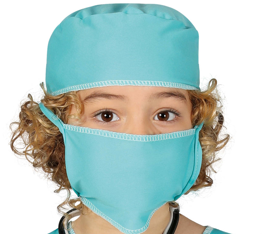 GP81193 – Ärzte Karnevalskostüm Kinder Chirurg – Größe: 110/116 – Farbe: Blau, Ansicht 2
