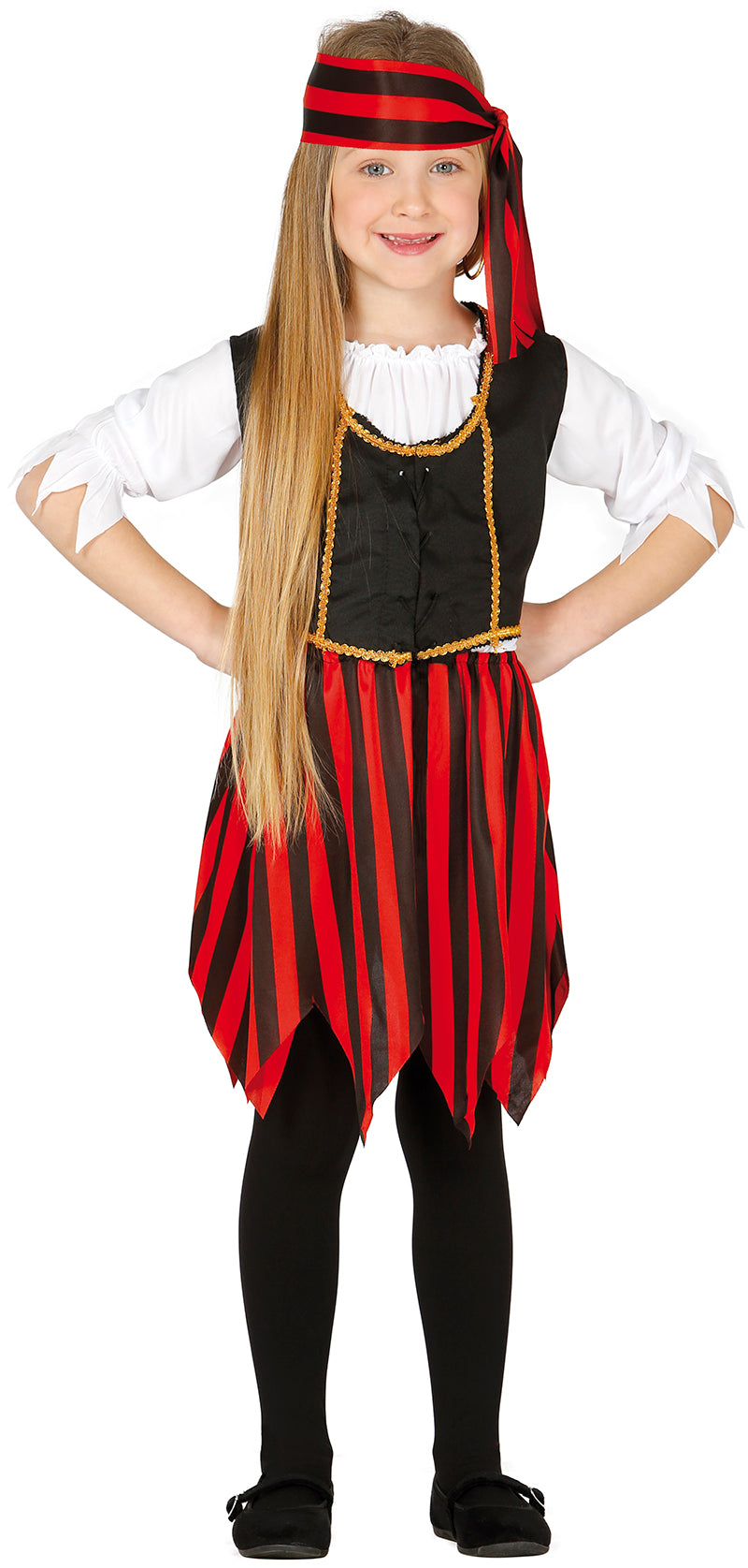 GP81220 – Pirat Kostüm Abenteuer Karneval Kinder – Größe: 128/134 – Farbe: Rot, Ansicht 2