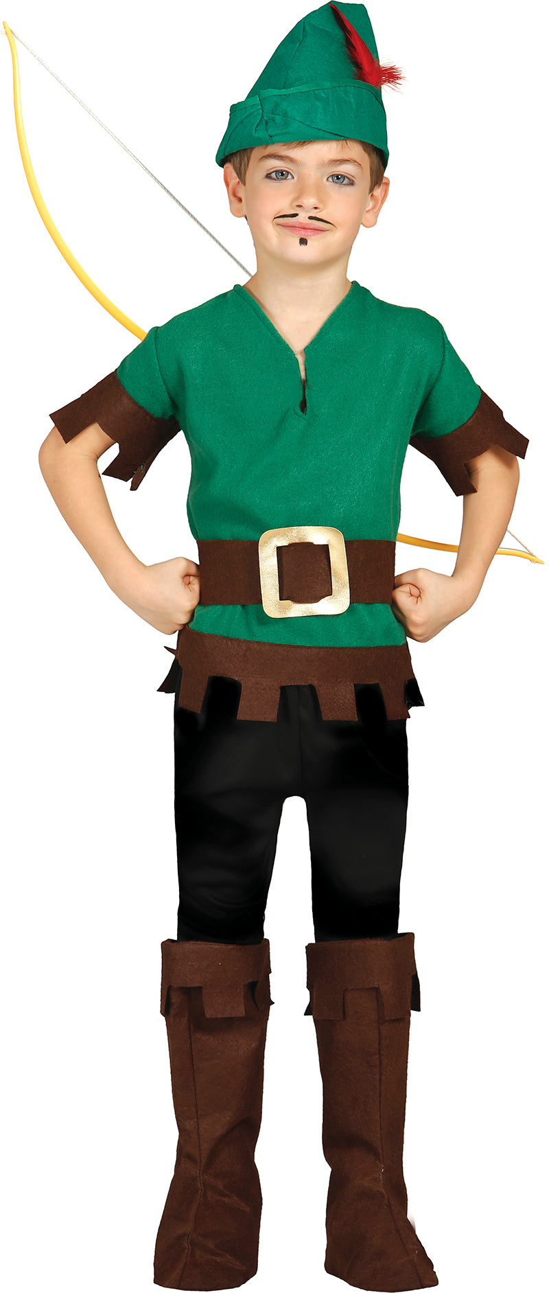 GP81241 – Bandit Bogenschütze Mittelalter Kinderkostüm – Größe: 140/146 – Farbe: Grün