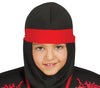 GP81251 – Ninja Krieger Kostüm Schwarz Rot – Größe: 140/146 – Farbe: Schwarz