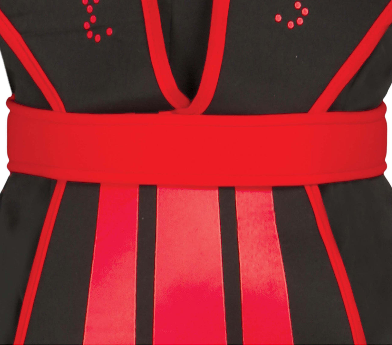 GP81251 – Ninja Krieger Kostüm Schwarz Rot – Größe: 140/146 – Farbe: Schwarz