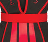 GP81251 – Ninja Krieger Kostüm Schwarz Rot – Größe: 140/146 – Farbe: Schwarz