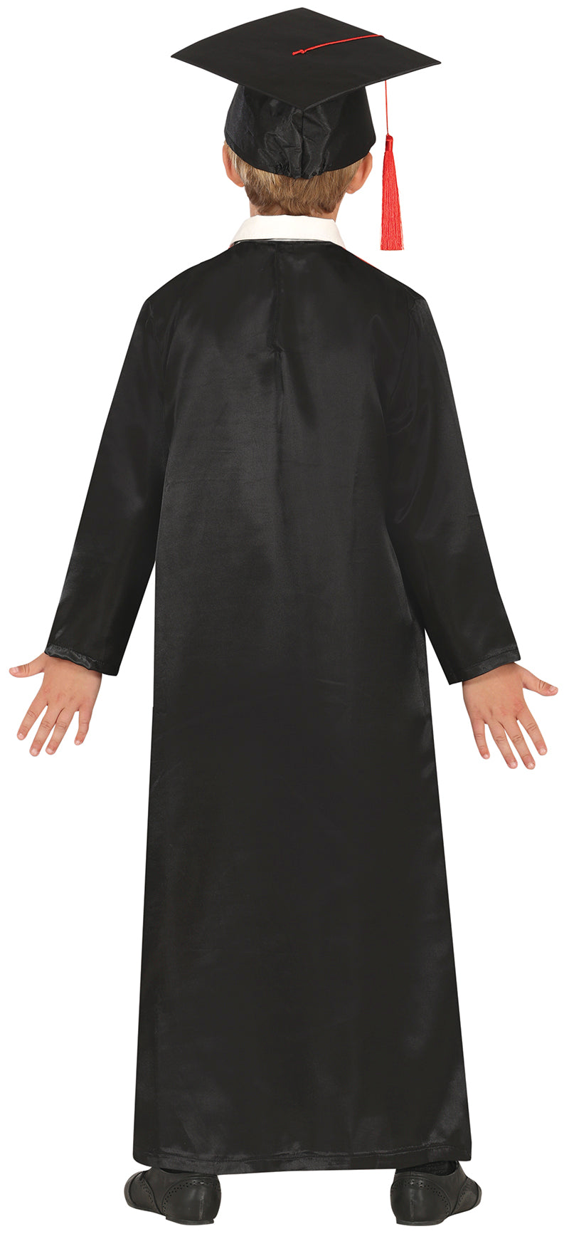 GP81290 – Absolventen Anzug Kappe Kleid Abschlussfeier – Größe: 128/134 – Farbe: Schwarz