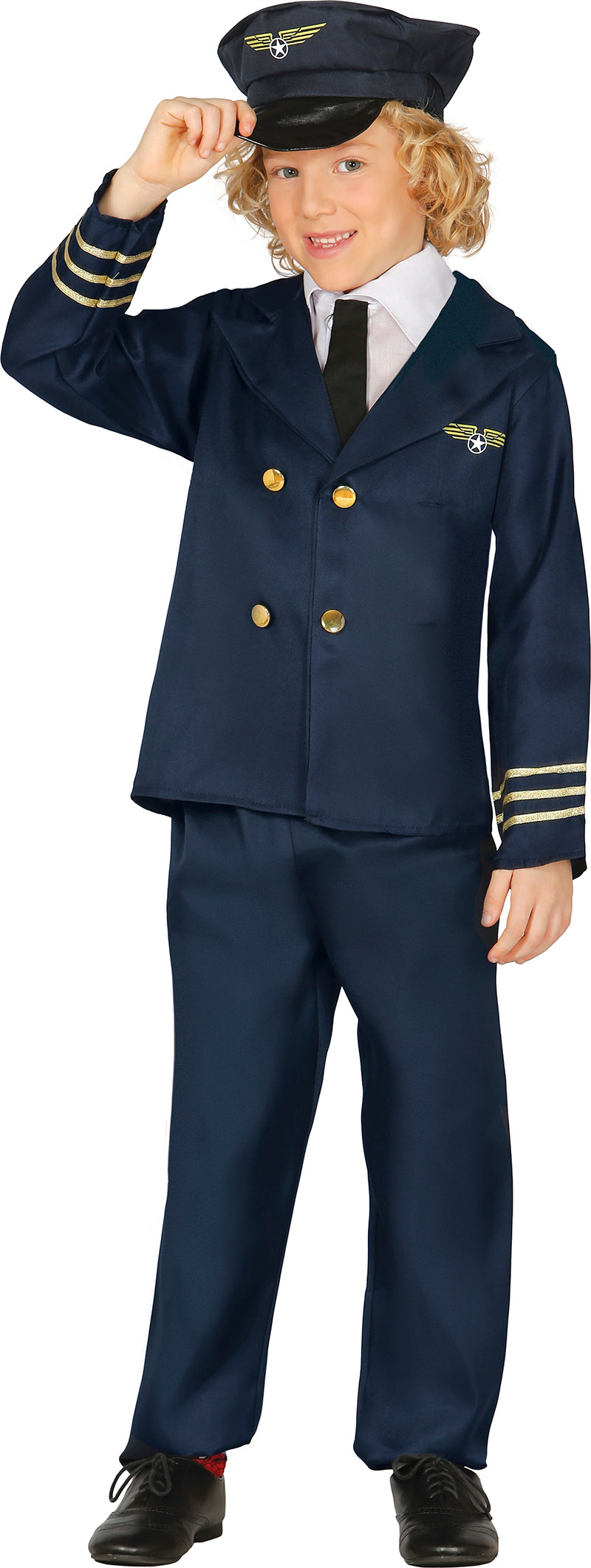 Piloten Kostüm für Jungen mit Mütze
