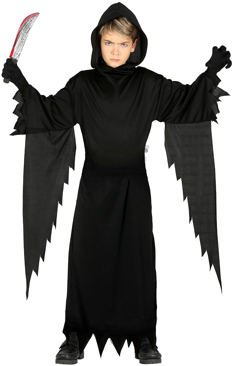 GP81691 – Halloween Schattengewand Dunkler Reaper Gruselkapuze – Größe: 140/146 – Farbe: Schwarz