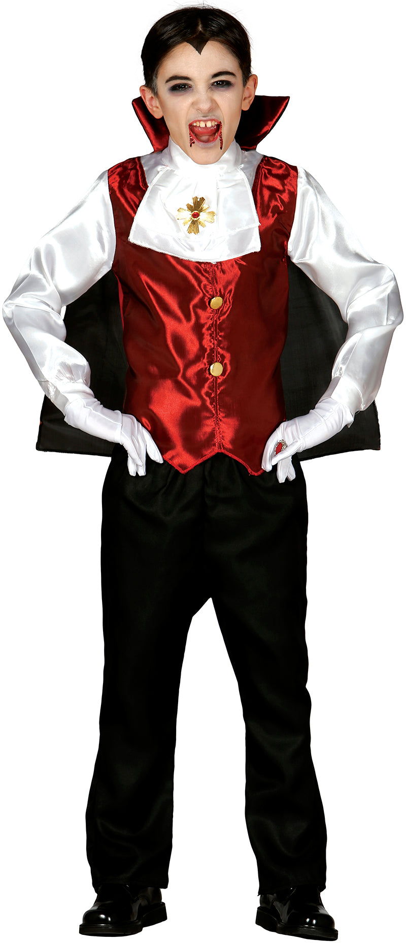 Vampir Kostüm für Jungen mit Umhang und Jabot