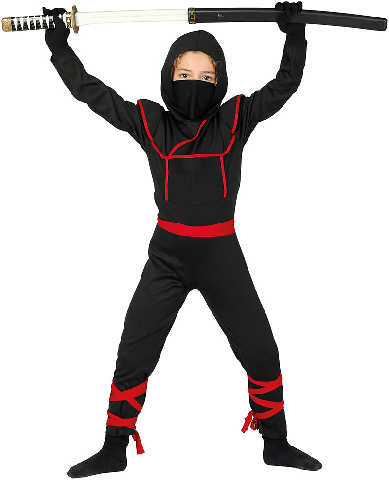 GP81886 – Ninja Held Karnevalskostüm Kinder – Größe: 128/134 – Farbe: Schwarz