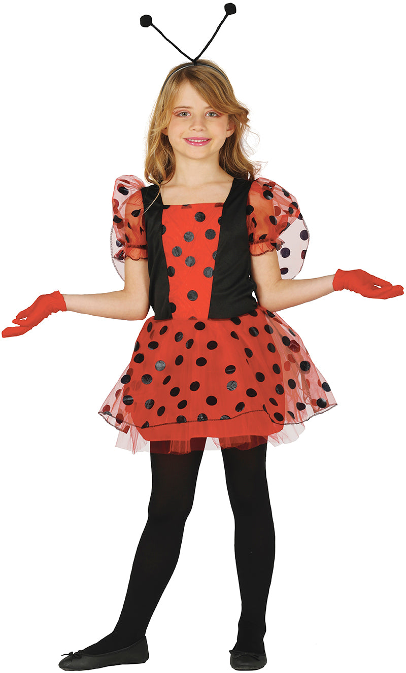 GP81890 – Marienkaefer Haarreif Fluegel Kleid Kostuem – Größe: 140/146 – Farbe: Rot