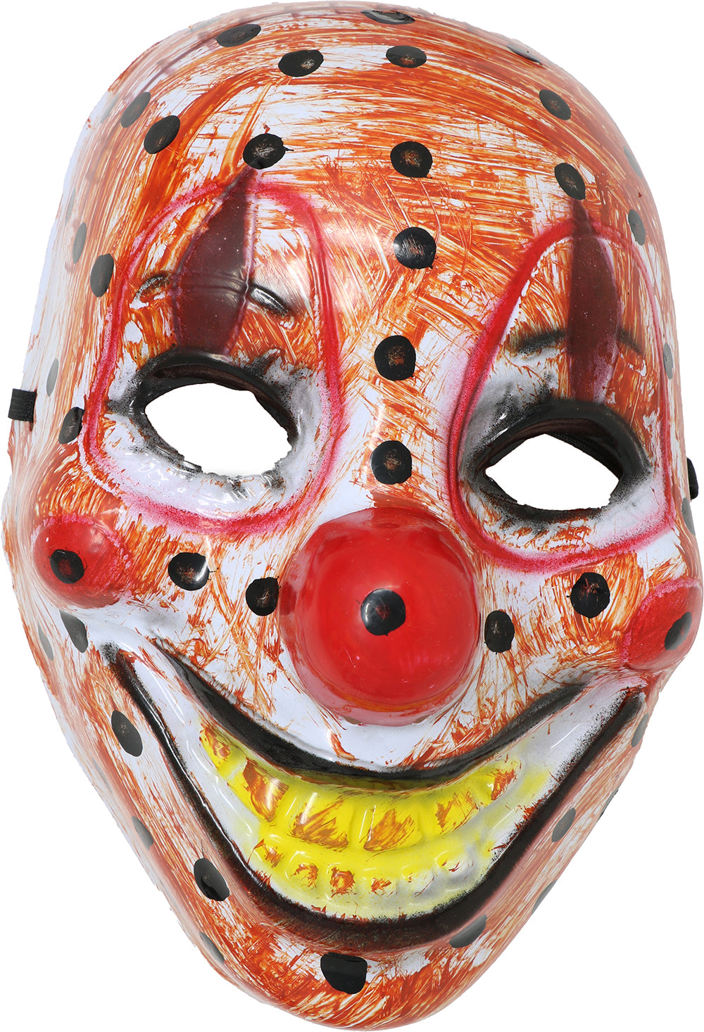 GP2266 – Horrorclown Maske für Erwachsene mit roter Nase – Farbe: Beige