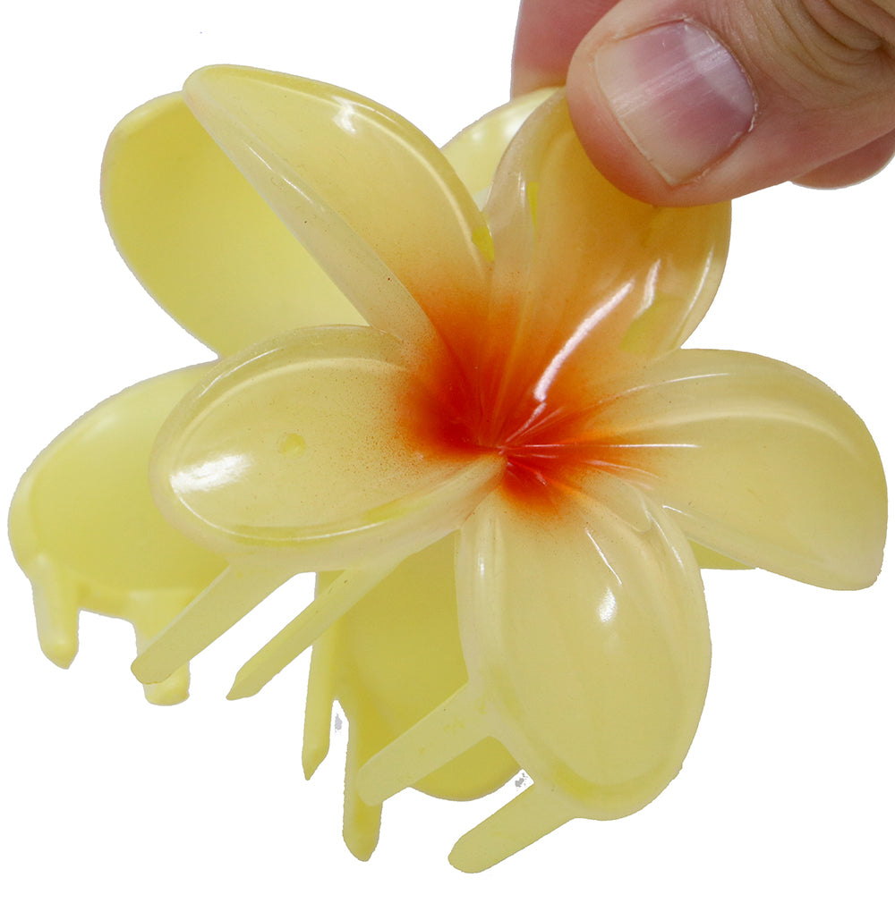 GP27249 – Hawaii Haarblume für Erwachsene 8 cm gelb – Farbe: Gelb