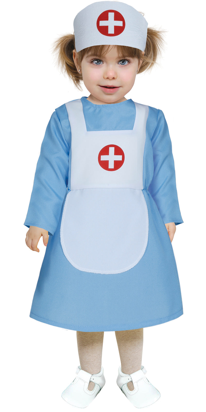 GP82046 – Miniarzt Doktorkostüm Babykleid Pflegehaube – Größe: 74/80 – Farbe: Blau