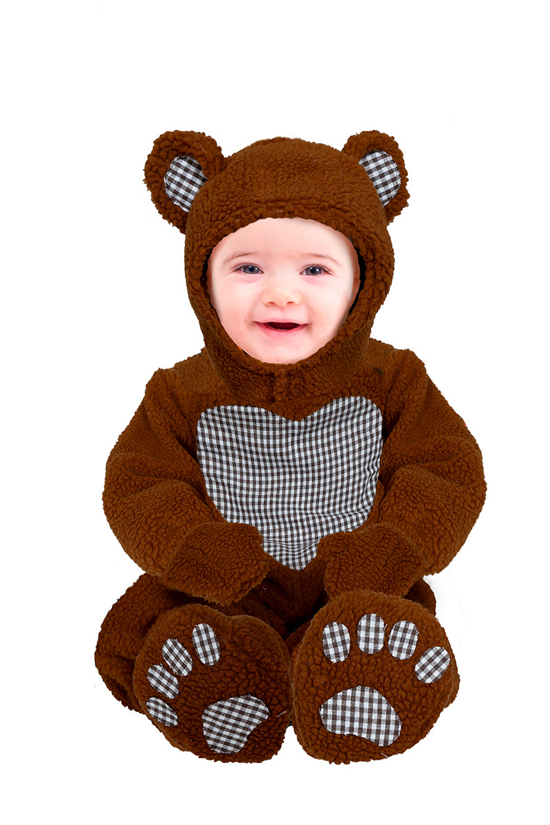 GP82048 – Baer Kostuem Kapuze Overall Handschuhe – Größe: 86/92 – Farbe: Braun