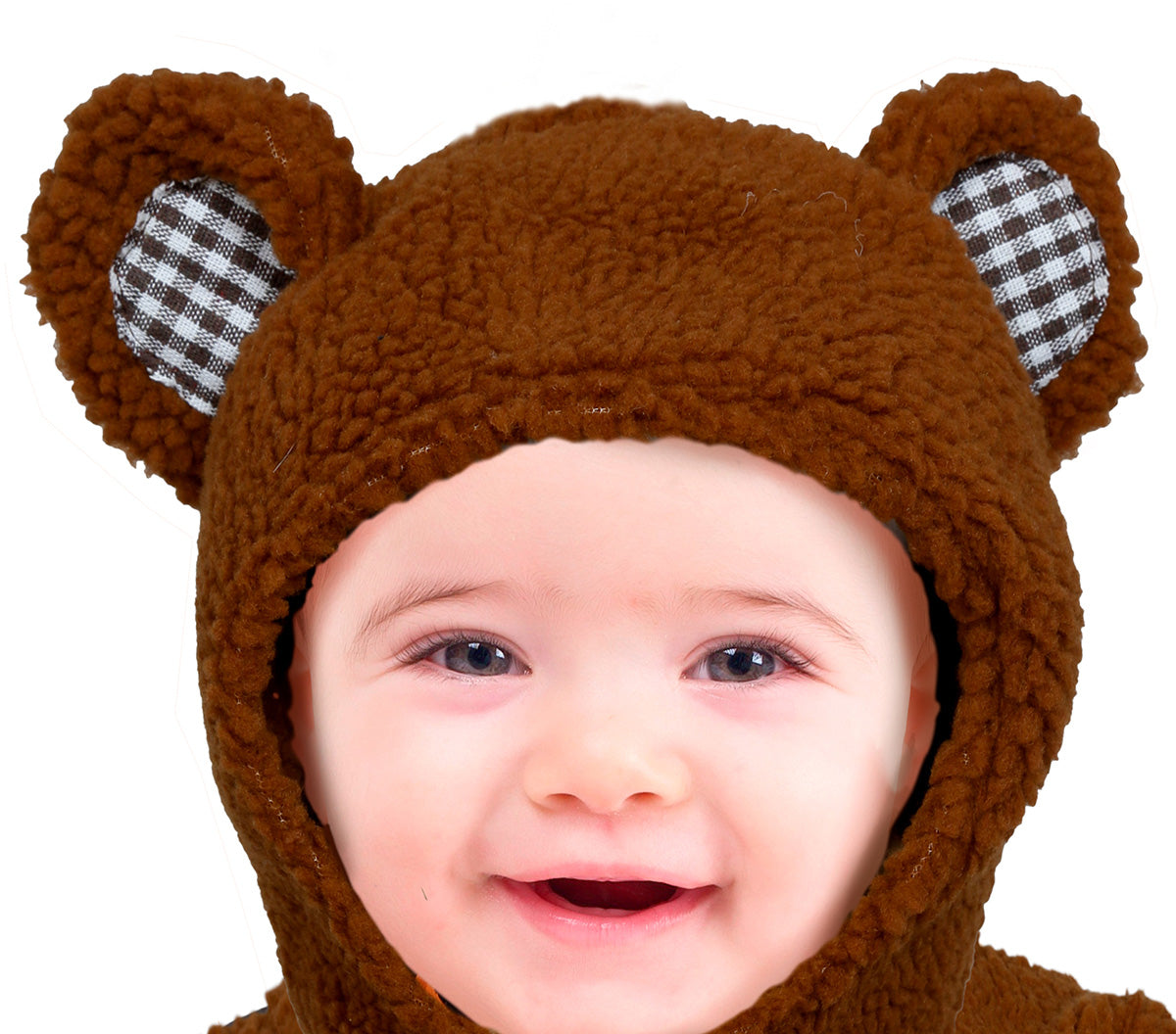 GP82048 – Baer Kostuem Kapuze Overall Handschuhe – Größe: 86/92 – Farbe: Braun