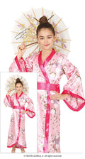 Kimono Kostüm für Mädchen pink mit Gürtel