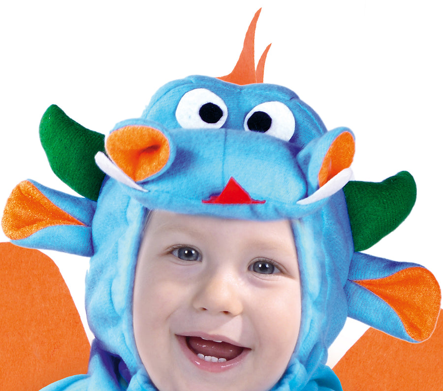 GP82435 – Drache Baby Kostüm Kapuze – Größe: 74/80 – Farbe: Blau, Ansicht 2