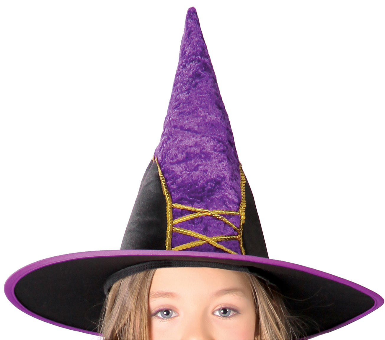 GP82596 – Hexe Halloween Zauber Hut Kleid Kostüm – Größe: 140/146 – Farbe: Schwarz