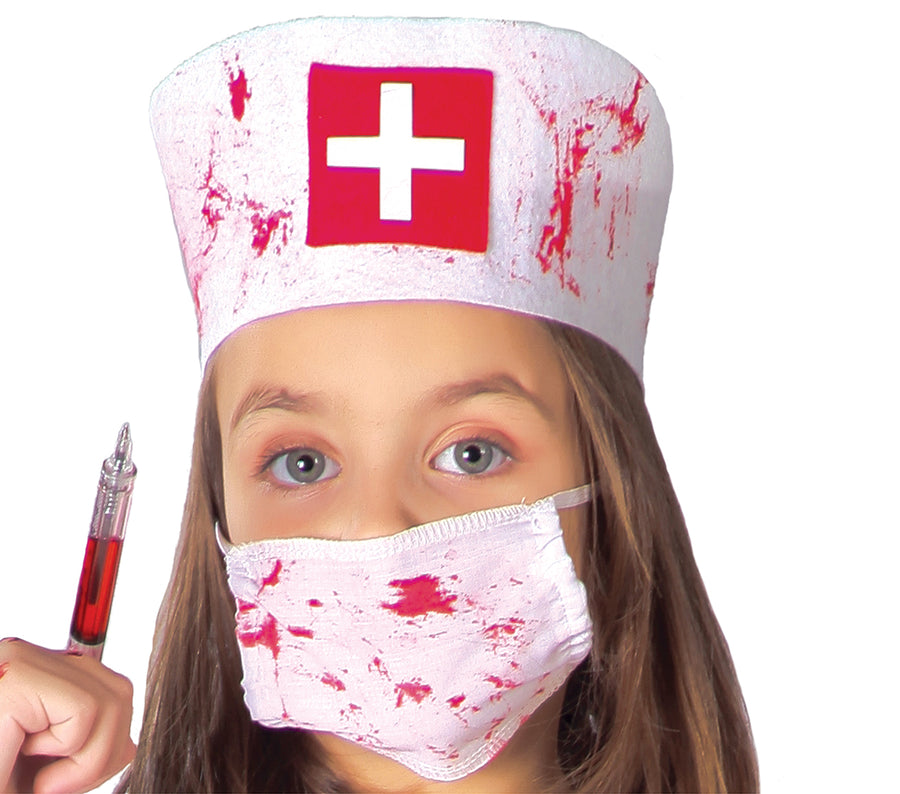 GP82606 – Zombie Halloween Krankenschwester Kostüm – Größe: 110/116 – Farbe: Weiß, Ansicht 2