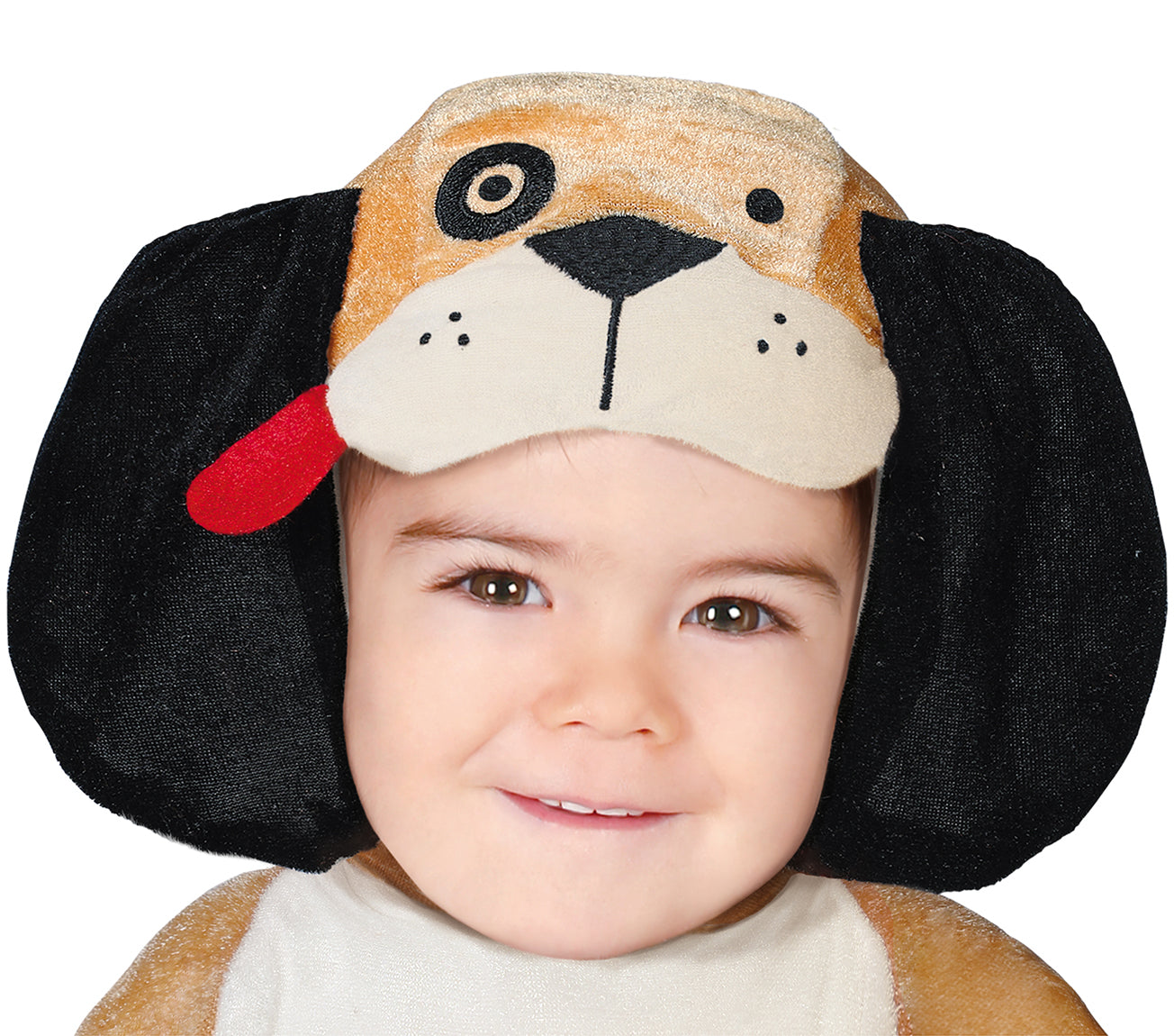 GP82620 – Hundewelpe Kapuzen Jumpsuit Tierkostüm – Größe: 74/80 – Farbe: Braun
