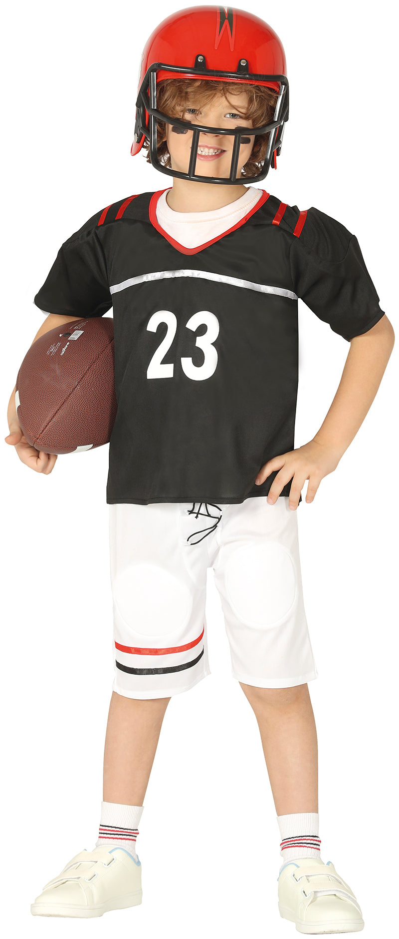 GP82663 – Football Star Kinderkostüm Karneval – Größe: 140/146 – Farbe: Schwarz