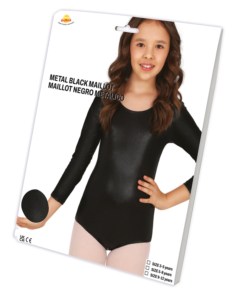 GP82936 – Karneval Sport Body Schwarz – Größe: 3 - 5 Jahre, 5 - 8 Jahre, 9 - 12 Jahre – Farbe: Schwarz
