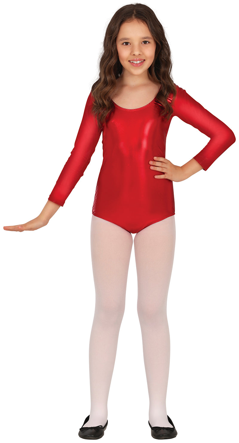 GP82939 – Sportler Langarmbody Metallisch Rot – Größe: 3 - 5 Jahre, 5 - 8 Jahre, 9 - 12 Jahre – Farbe: Rot