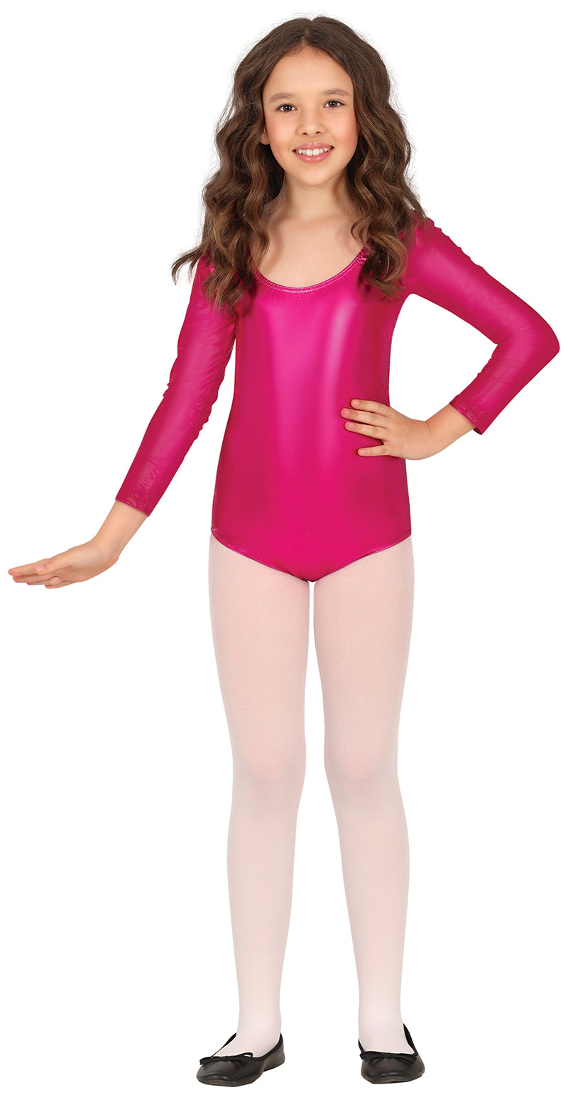 Gymnastikbody für Mädchen pink glänzend