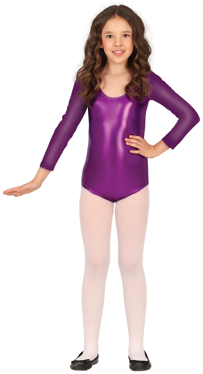 GP82951 – Einhorn Glanzbody Langarm Tanztrikot – Größe: 3 - 5 Jahre, 5 - 8 Jahre, 9 - 12 Jahre – Farbe: Lila