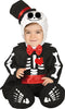 GP83002 – Skelett Hut Jumpsuit Baby Fliege Kapuze – Größe: 74/80 – Farbe: Schwarz