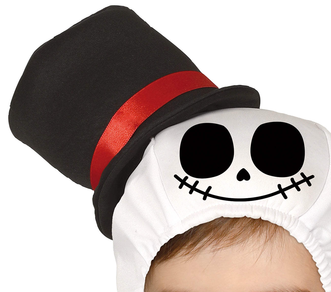 GP83002 – Skelett Hut Jumpsuit Baby Fliege Kapuze – Größe: 86/92 – Farbe: Schwarz