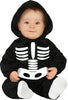 GP83006 – Skelett Baby Jumpsuit Halloween Kapuzenanzug – Größe: 74/80 – Farbe: Schwarz