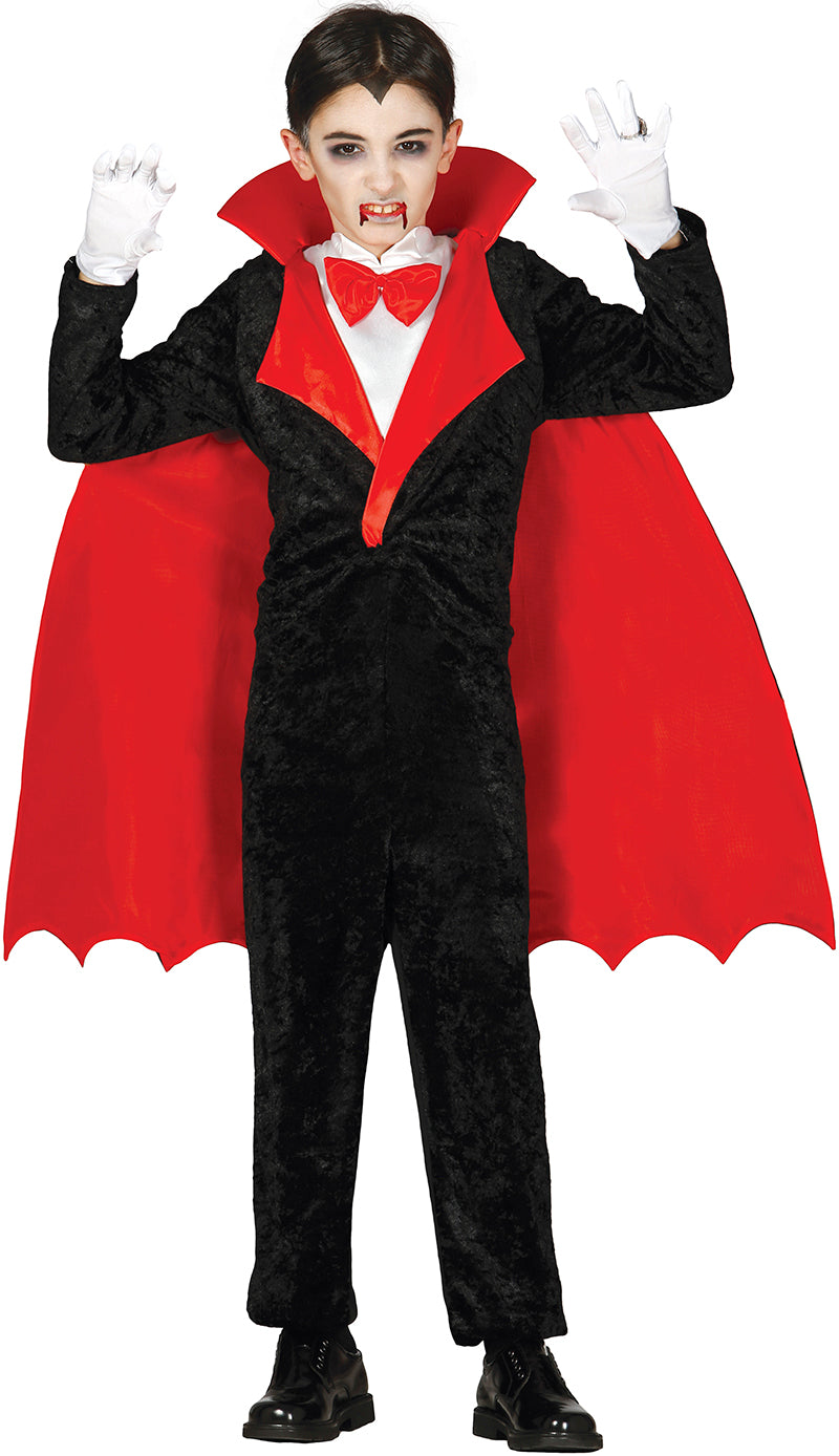 GP83113 – Vampir Halloween Mantel Cape Kostüm – Größe: 128/134 – Farbe: Schwarz