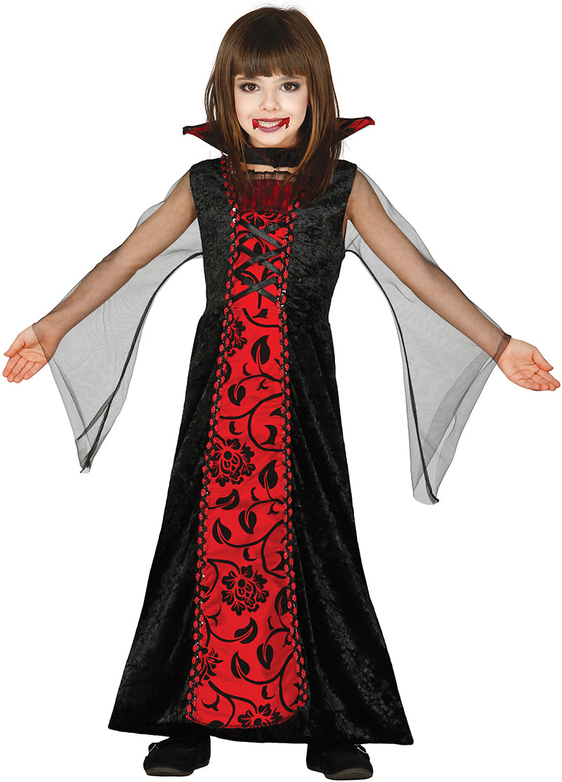 Vampirgräfin Kostüm für Mädchen mit Kragen