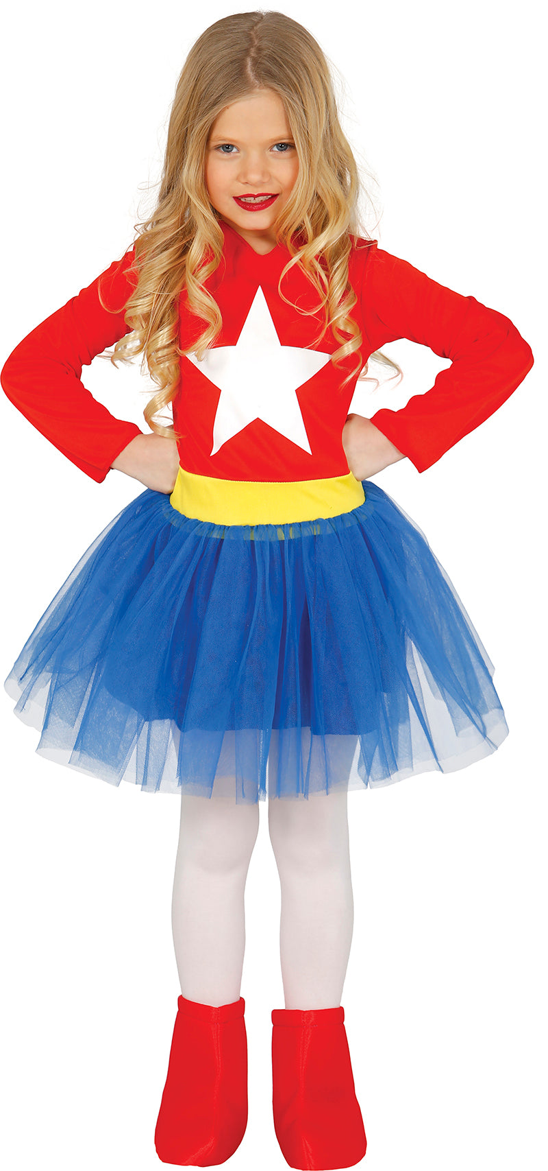 GP83212 – Superhelden Abenteuerfigur Karnevalskleid – Größe: 110/116 – Farbe: Rot