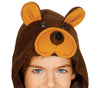 GP83260 – Baerenkostuem Karneval Kapuze Tier Onesie – Größe: 98/104 – Farbe: Braun