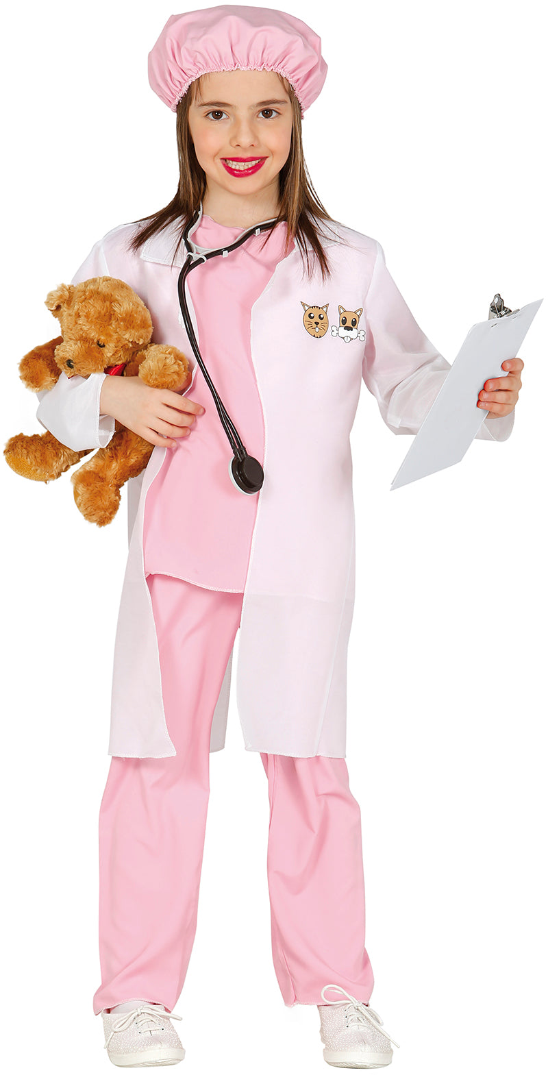 GP83266 – Arzt Tiermedizin Kostüm Tierarzt Set – Größe: 128/134 – Farbe: Pink