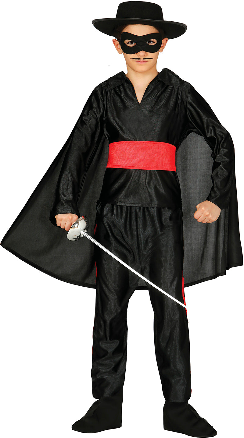 GP83337 – Bandit Abenteuerfigur Kinderkostüm Karneval – Größe: 128/134 – Farbe: Schwarz