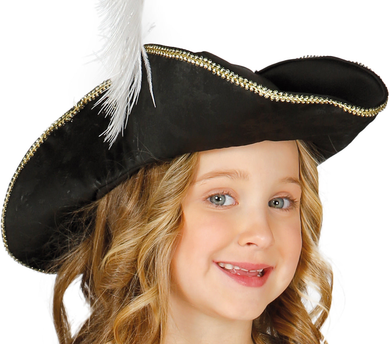 GP83341 – Piraten Captain Kostüm Karneval – Größe: 128/134 – Farbe: Schwarz