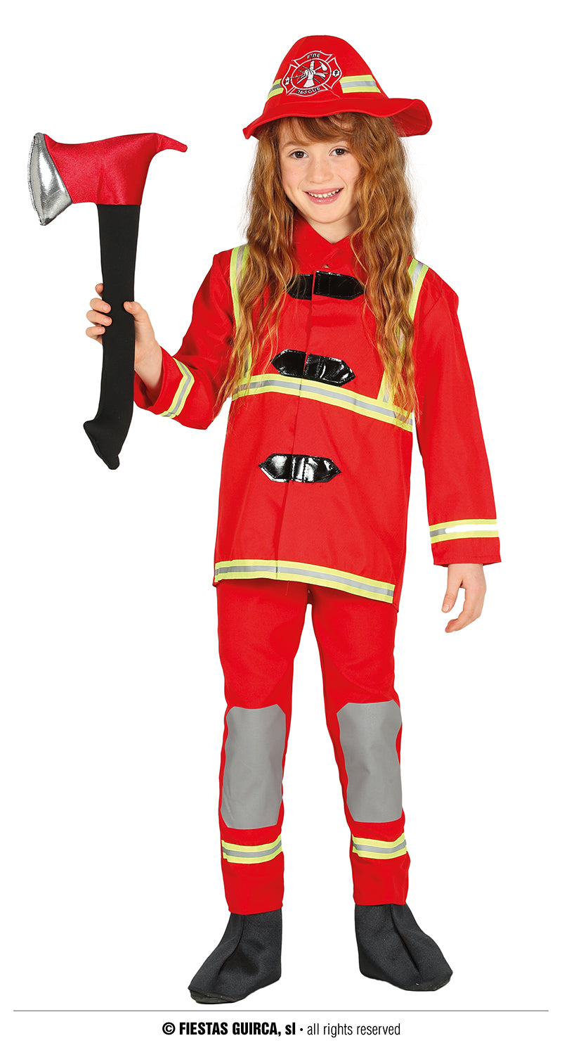 GP83354 – Feuerwehr Karneval Kostüm Set – Größe: 98/104 – Farbe: Rot