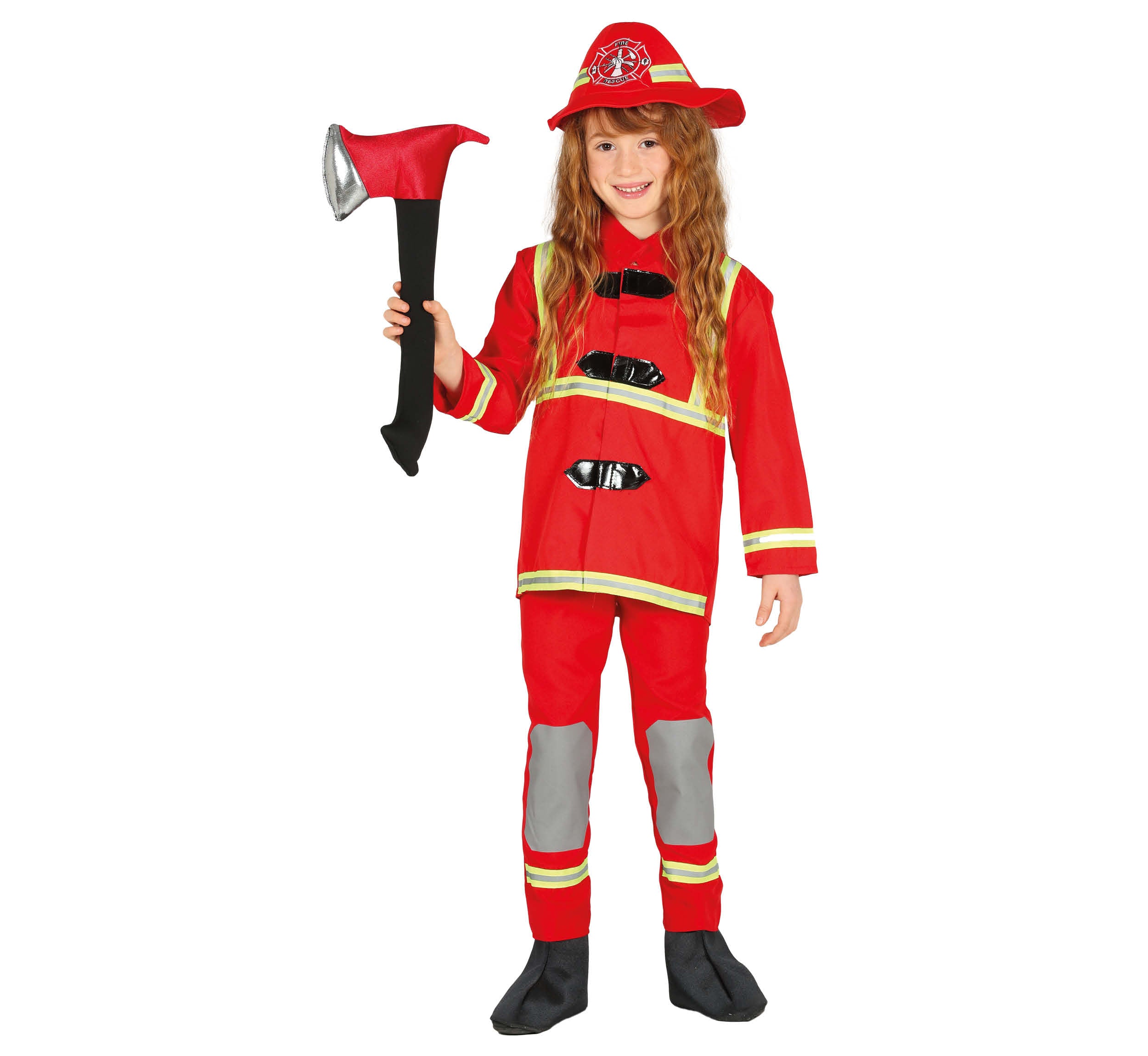 GP83354 – Feuerwehr Karneval Kostüm Set – Größe: 128/134 – Farbe: Rot